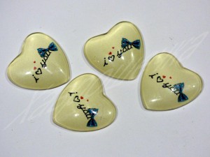 Серединка-серце "I LOVE YOU", 2,5 см, КРЕМОВА